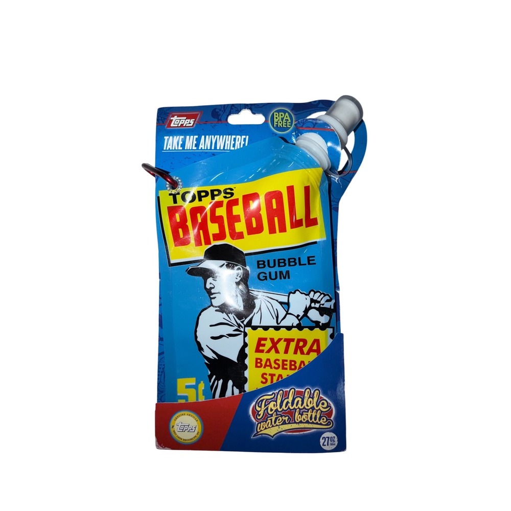 Topps‎ Baseball Foldable Water Bottle BPA Free 27oz Bubble Gum Collectible